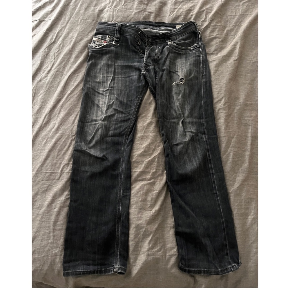 Diesel straight leg distressed denim